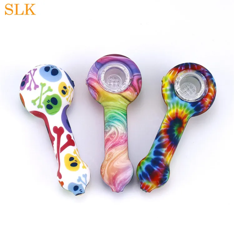 Mini Water Pipes Hot Selling Glass Bongs With Patterns Glass Bowl Silicone  Smoking Pipes For Smoking Tobacco 4.23 Bongs From Slkstore, $2.03